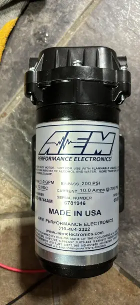 30-3015 Aem Water / Methanol Injection 6-amp Re-circulation Style Pump 200psi For 1 Gal