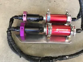 11106 Aeromotive Electric Fuel Pumps A750 450 Lbs/hr Red Aluminum With Filters Hose #2