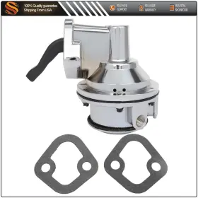 Aut162802t01 Autodealsparts For Chevy V8 396 402 454 Chrome Mechanical High Volume Fuel Pump Gas Bb