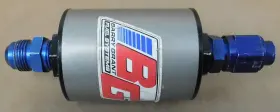 Out-10an Barry Grant 170018 Bg5000 Fuel Filter 1/2npt In/out-10an Fittings Grey