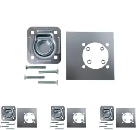 Pfk23 Branded 712411003081 Four Recessed Tie-down D-rings Square Trailer Cargo 4-pack Silver