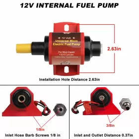 Carbole 42s Low Pressure 2-3.5psi Micro Electric Fuel Pump Polymer Boat Bilge Red #3