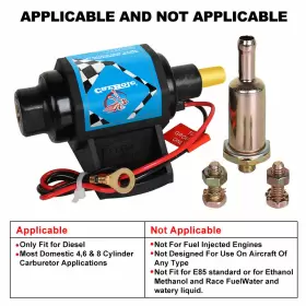 E8012s Carbole 4-7psi Electric Fuel Pump Fit External &carburetor 35gph Micro 5/16in Universal #3