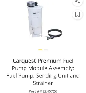 M2246726 Carquest Fuel Pump Module Assembly Fits 02-03 Dodge Ram 1500