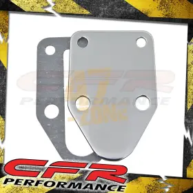 Hz-2057-c Cobra-tek Steel For Chevy Sb Fuel Pump Block Off Plate - Chrome