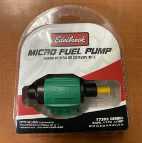 Edelbrock 085347173020 Micro Fuel Pump 17302 Diesel Filter Included 38 Gph 4-7 Psi 12v