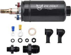 Kt04002-hw Evil Energy External Inline Fuel Pump Electric 300lph High Flow 12v Universal