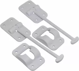 891-w H. Bowes 891-w--2 Hamilton 2 Pack Rv T-style Door Holder Catch 6 Inch Arm Length White