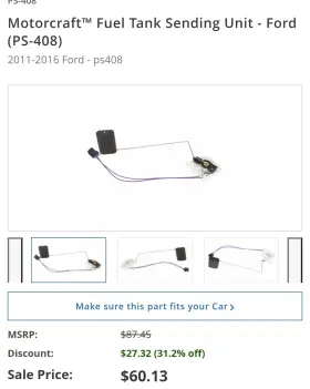 Ps-408 Motorcraft Fuel Tank Sender Assembly