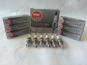 Bkr5eya Ngk 6-new V-power Copper Spark Plugs #2087 Made In Japan