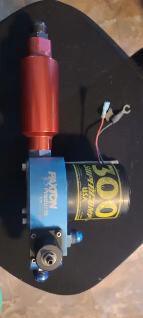 8002042 Paxton Supercomp 300 Fuel Pump With Mounting Bracket And Aeromotive Filter 8an