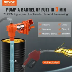 Vevor 840349918488 Used 12v Dc 20 Gpm 1/4 Hp Fuel Pump For Biodiesel Gasoline Diesel Kerosene #2