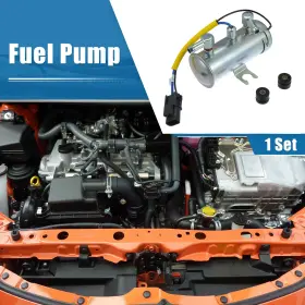 X Autohaux 718844055161 1 Set 24v Universal Auto Electric Fuel Pump Replacement Durable Silver Tone