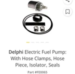 Electric Fuel Pump Delphi FE0065. Fixed Price $35.00.