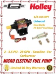 Mr. Gasket Micro Electric Fuel Pump 2-3.5 PSI-28 Gph-gasoline For Carburetor. Fixed Price $65.39.