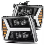 For 2007-13 Chevy Silverado Alpharex Led Projector Headlights Jet Black Housing. Fixed Price $882.00.