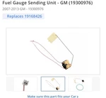 New Oem Fuel Gauge Sending Unit Gm (19300976) 2007-2013 Sierra Silverado. Fixed Price $185.00.