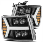 Alpharex Jet Black Nova Led Projector Headlights For 2007-2013 Silverado. Fixed Price $1254.32.