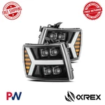 Alpharex Nova-series Led Projector Headlights Jet Black For 07-13 Silverado 1500. Fixed Price $1195.00.