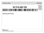 Genuine Bmw Sucking Jet Pump 16-11-8-485-135 New. Fixed Price $229.72.
