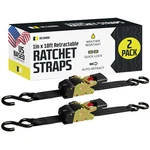 Dc Cargo Retractable Ratchet Tie Down Straps W/ S-hooks 1" X 10' 2-PACK. Fixed Price $48.99.