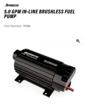 Aeromotive 11186 In-line Brushless 5.0 Gear External Fuel Pump With Mounting .... Fixed Price $1400.00.