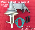 Carter Fuel Pump Kit Dodge Mopar 383 400 413 426 440 Big Block Chrysler Swaps Bb. Fixed Price $43.88.